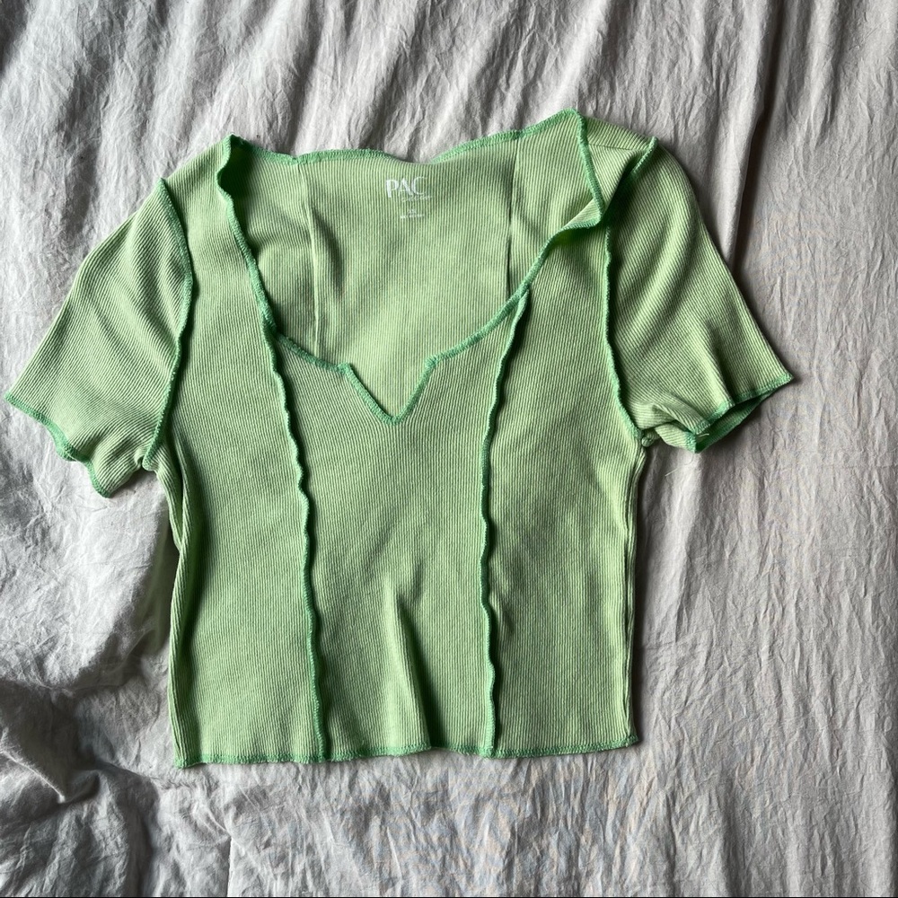 green cropped pacsun top
